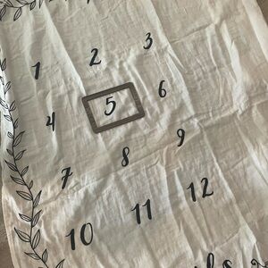 White Milestone Blanket with Black Numbers